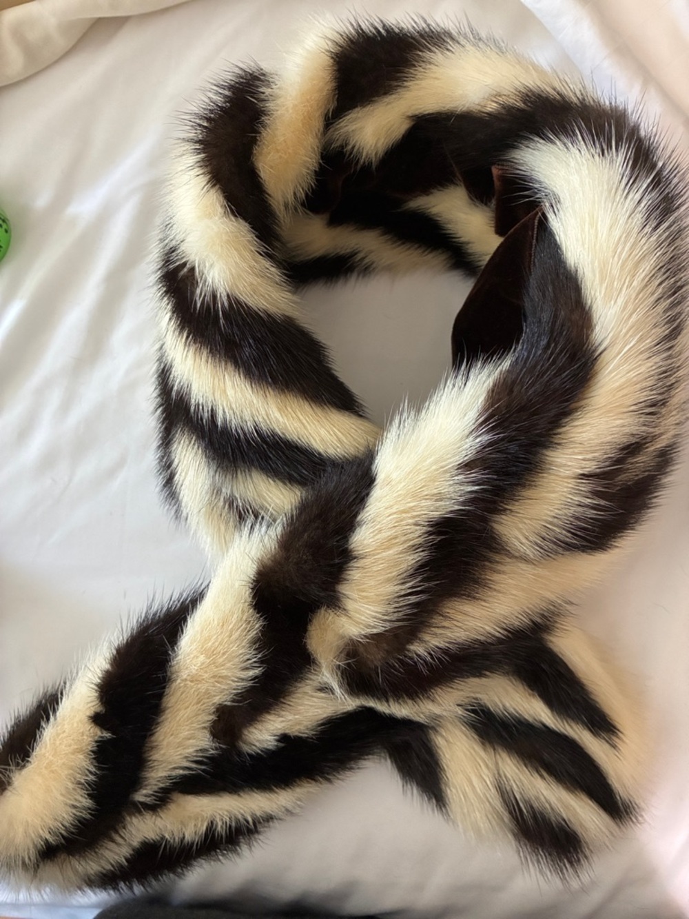 Black and ivory mink neck wrap/collar